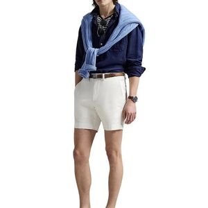 Polo by Ralph Lauren White Flat Front Shorts Mens